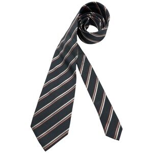 PRADA Gray/Pink Striped Silk LUXURY Tie ITALY